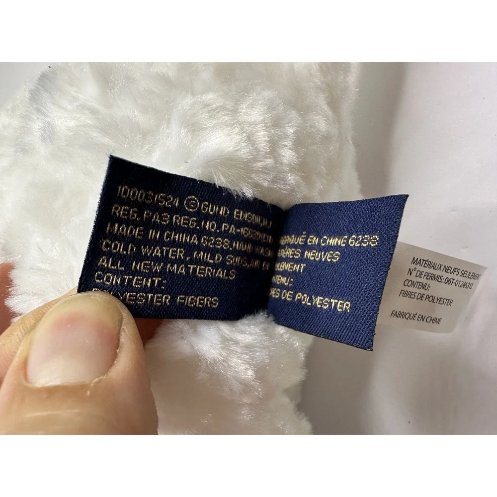 GUND Brooks Brothers Lamb‎ Blue Gingham Feet Ears White Swirl Plush Stuffed